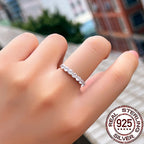 925 Sterling Silver Round CZ Zircon Ring