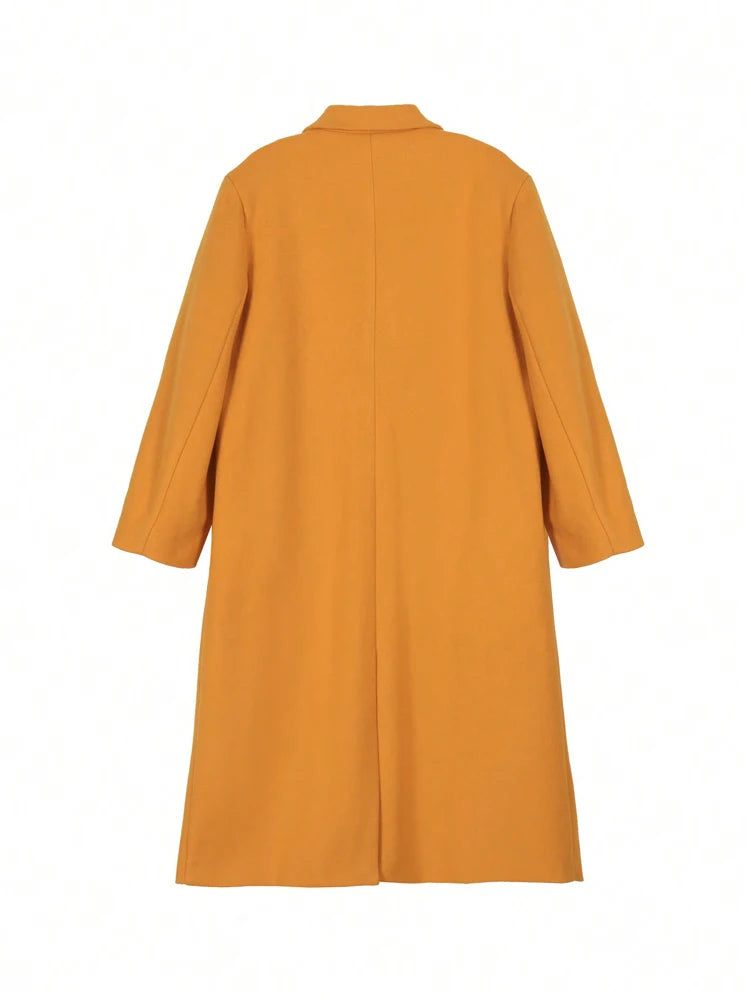 Pure Color Double-Breasted Jacket