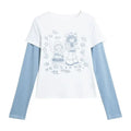 O Neck Fake Two Piece Tee