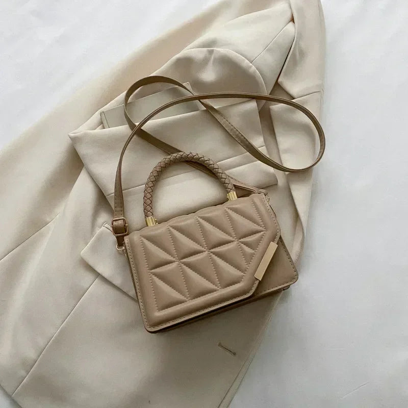 Plaid PU Leather Square Handbag