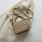 Plaid PU Leather Square Handbag