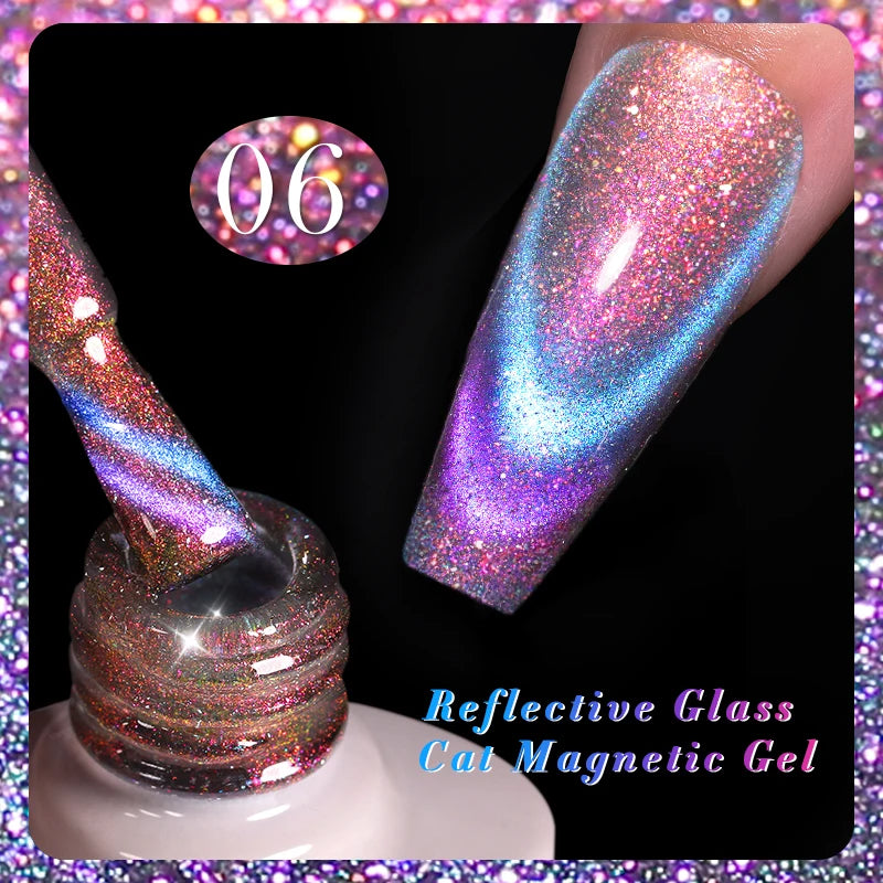 BORN PRETTY 10ml Water Light Cat Magnetic Gel Nail Polish Shining Super Sliver-light Holographics Soak Off UV Gel Varnish