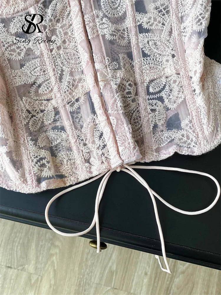 Floral Embroidery Corset