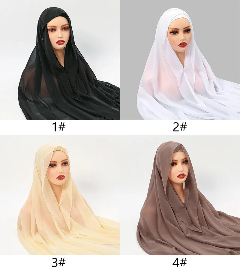 Chiffon Hijab with Bulit-In Magnets