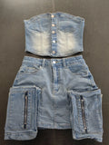 Washed Denim Set