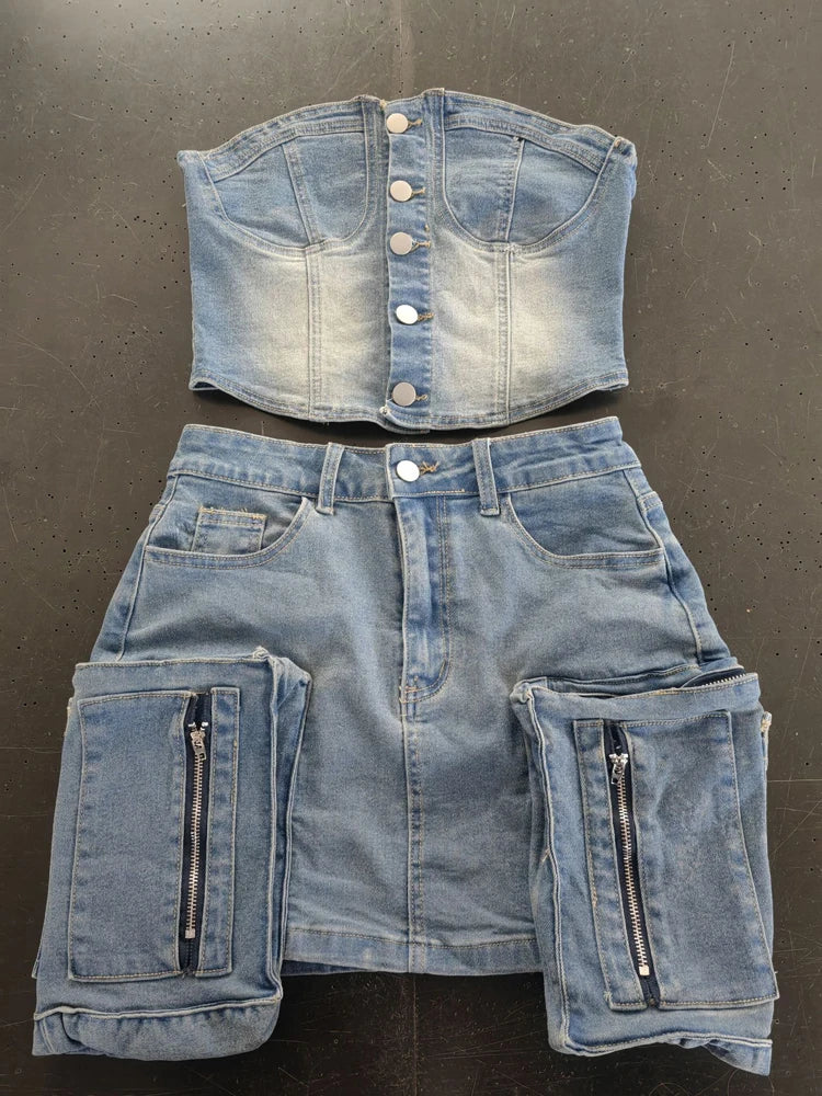 Washed Denim Set