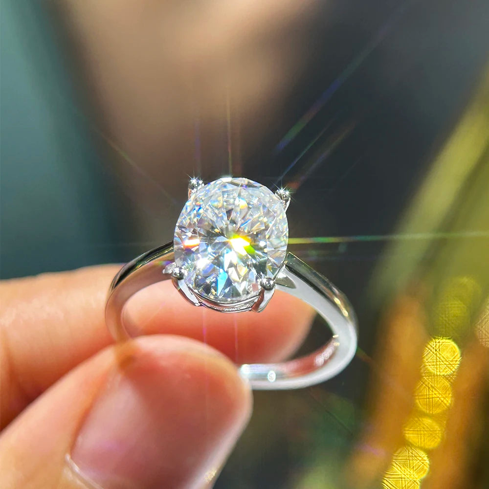 Oval Cut Moissanite Rings S925 Silver
