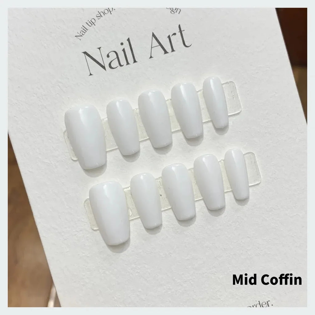 Short Black Simple Handmade Press on Nails