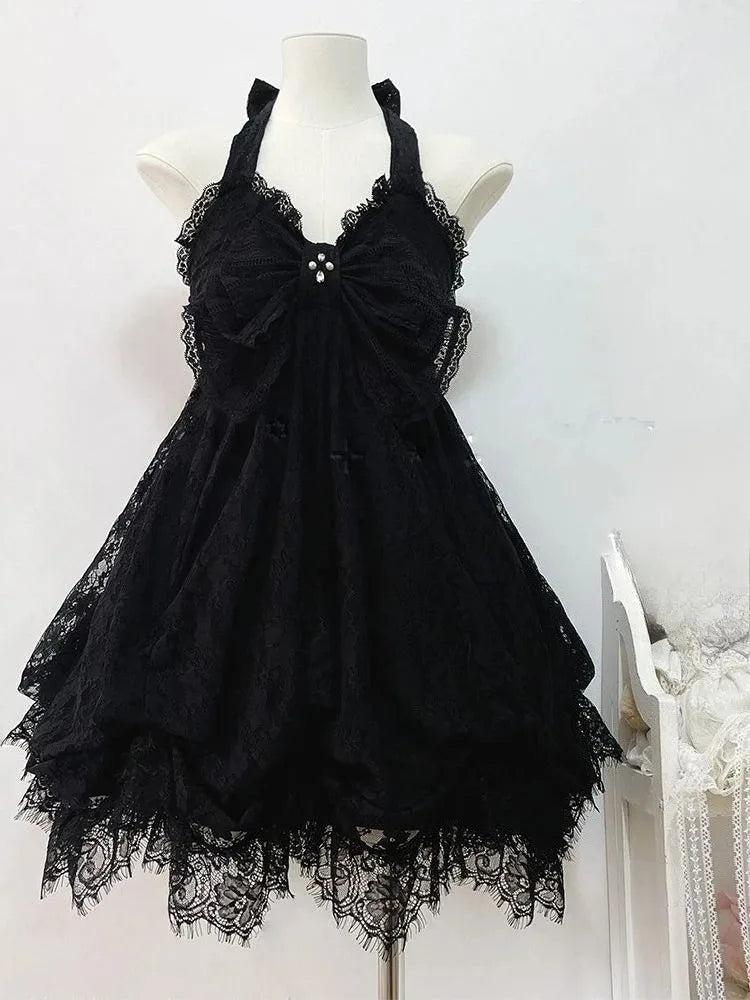 Floral Lace Babydoll Mini Dress