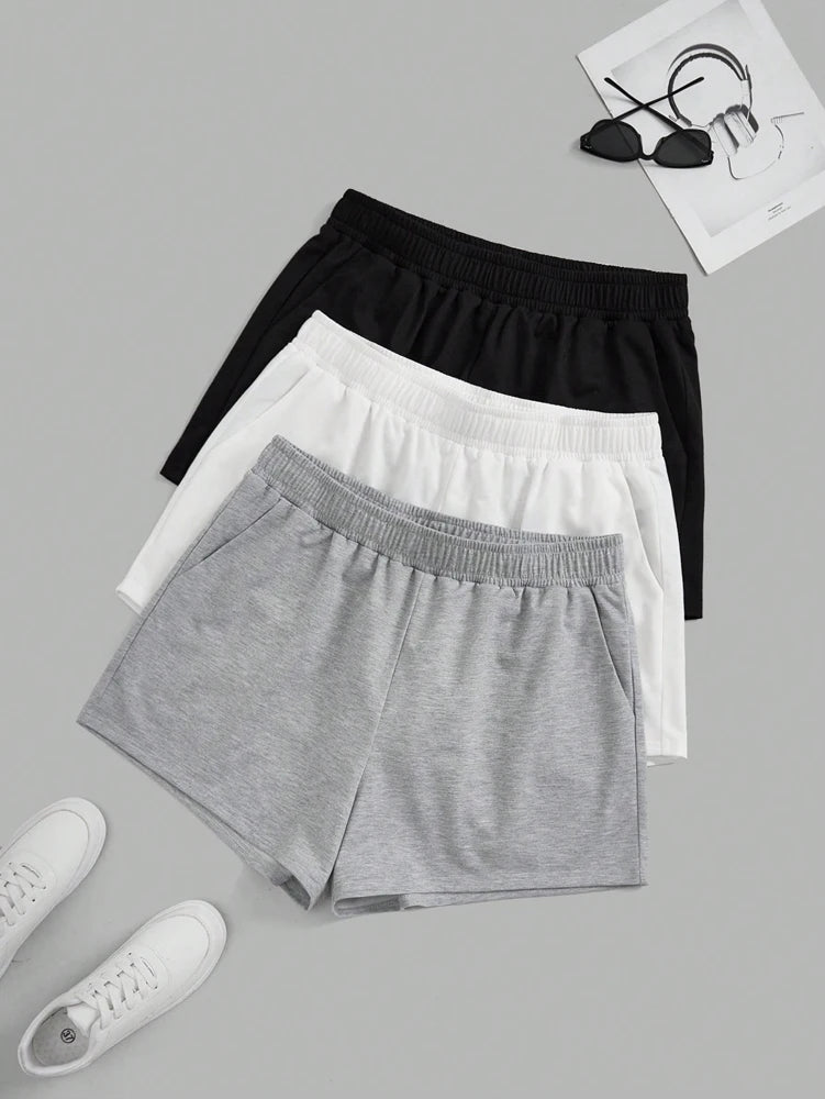 Elastic Waist Biker Shorts