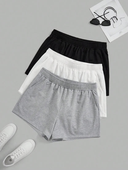 Elastic Waist Biker Shorts