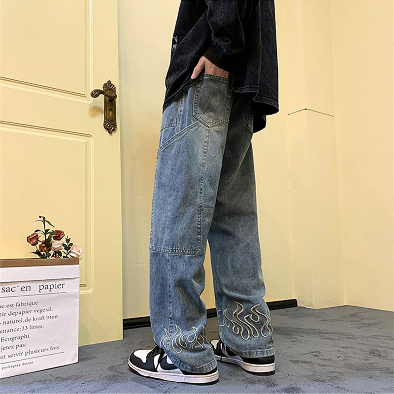 Flame Printed Jeans