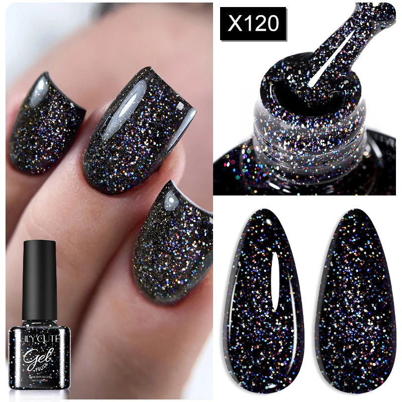 LILYCUTE 8ml Pink Dried Flower Gel Nail Polish Natural Flower Fairy Nail Art Gel Soak Off UV LED Painting Varnish For Nails DIY