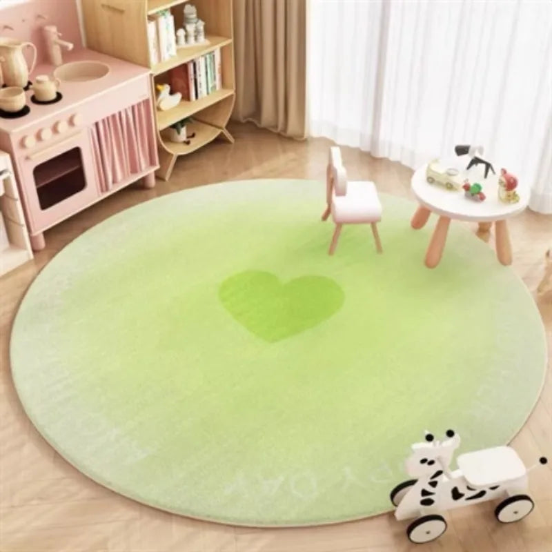 Gradient Color Round Heart Rug