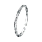 925 Sterling Silver Geometry Totem Open Bracelet