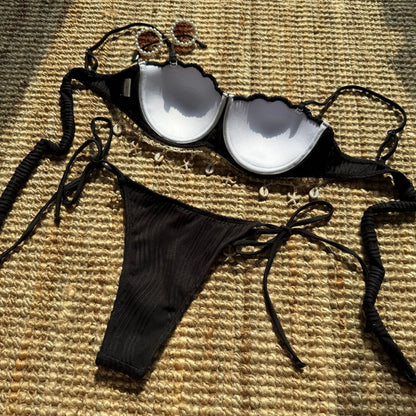 Ribbed Push Up Shell Bikini