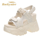 Peep-Toe Wedge Platform Sandals