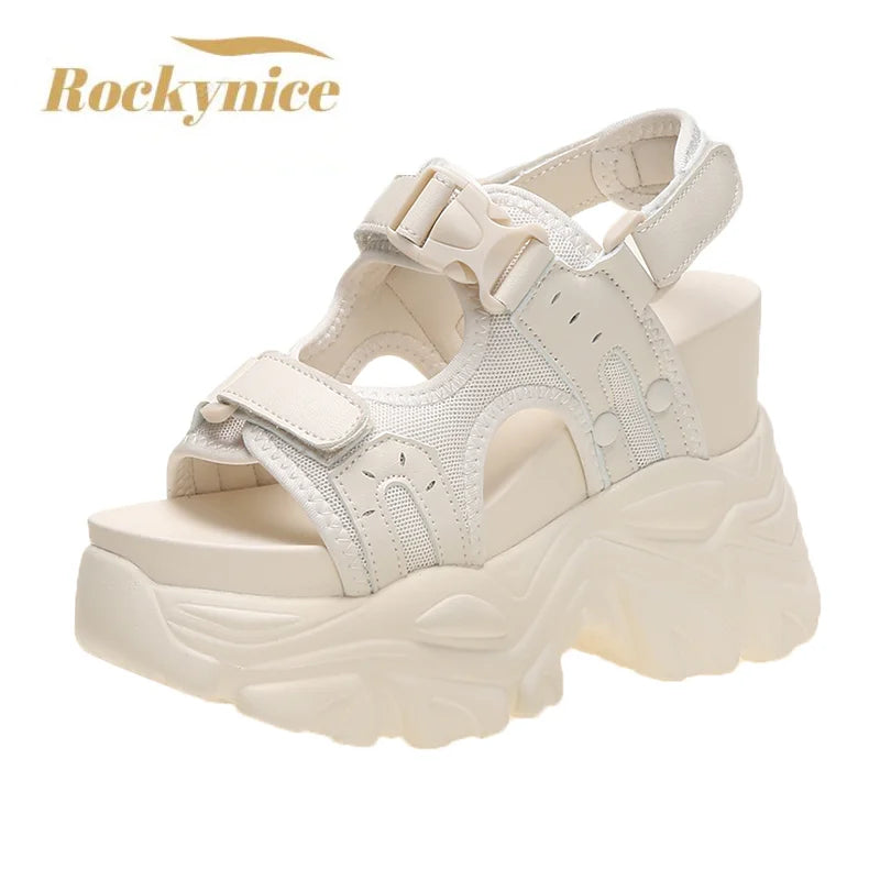 Peep-Toe Wedge Platform Sandals