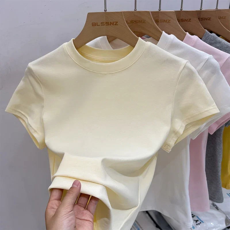 Basic Solid Short Sleeve Tee