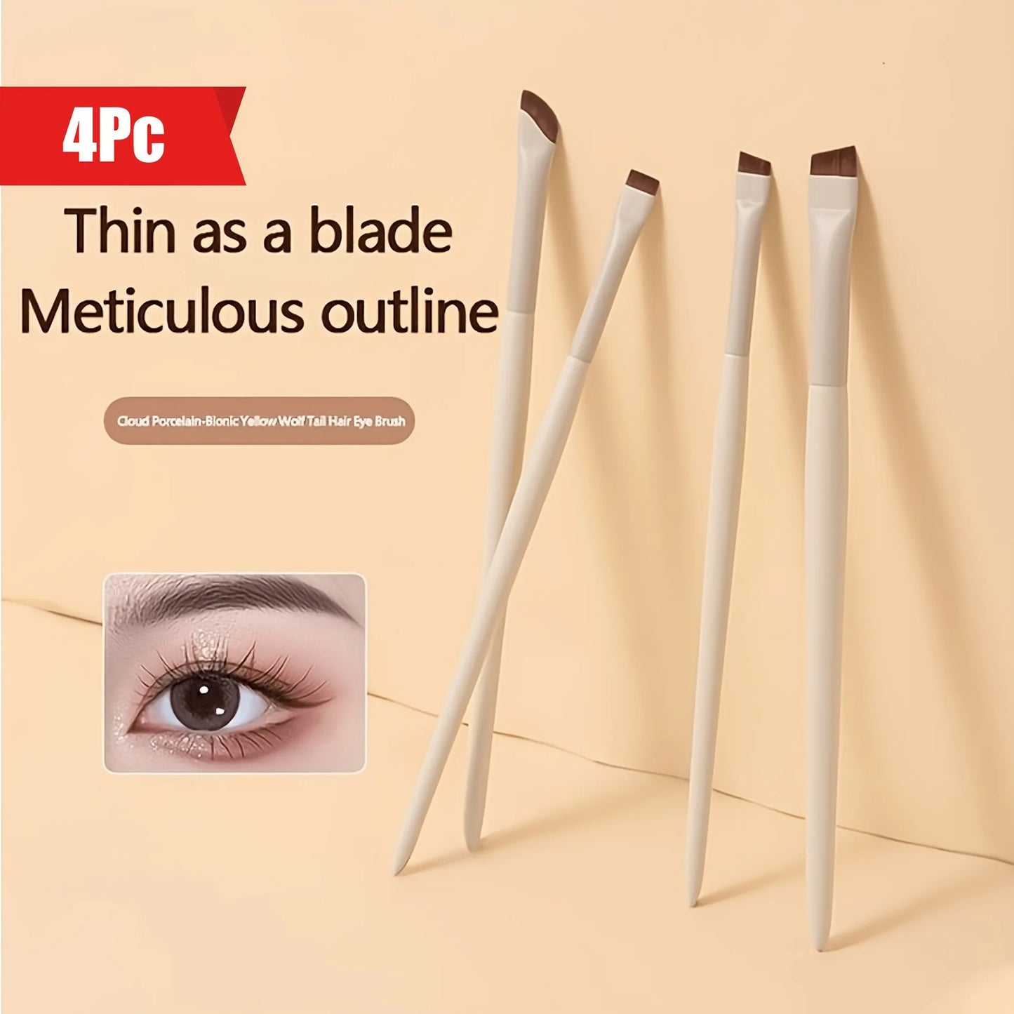 5/6/8/10pcs Natural Eye Makeup Brushes Set Detail Eyeshadow Brush Makeup Brush White Ultra Soft Eyeshadow Eyeliner Makeup Tool