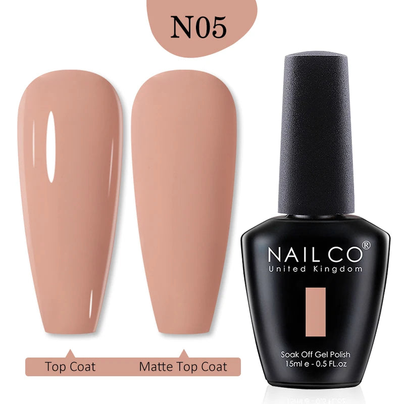 NAILCO 15ml Nail Gel Polish Winter Nude Colors Hybrid Gel Varnish Manicure UV Gel Nail Polish Primer Top Base Coat LED Nails Art