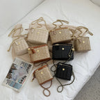 Mini Straw Bucket Crossbody
