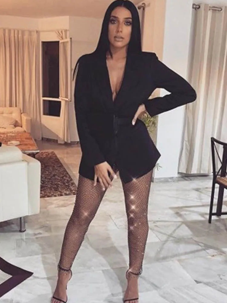 Crystal Diamond Mesh Tights