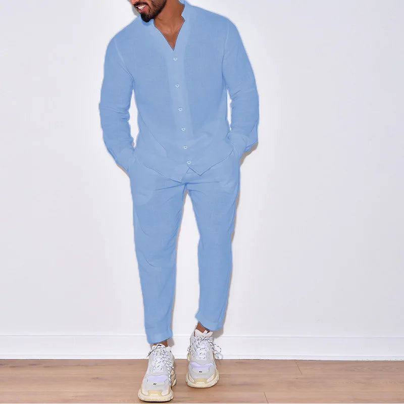Casual Cotton and Linen Suit