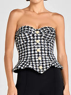 Tweed Strapless Corset Top