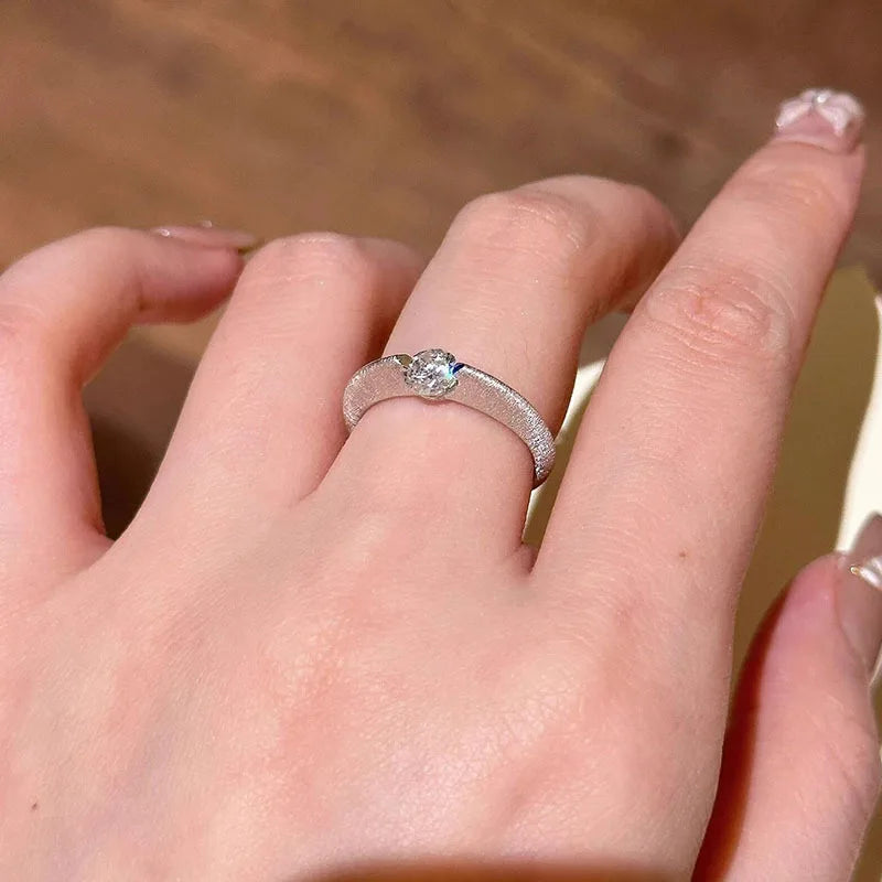 Inlaid Single Diamond Ring