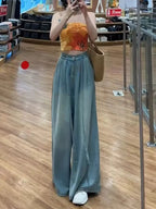 High Waist Straight Leg  Denim Jeans