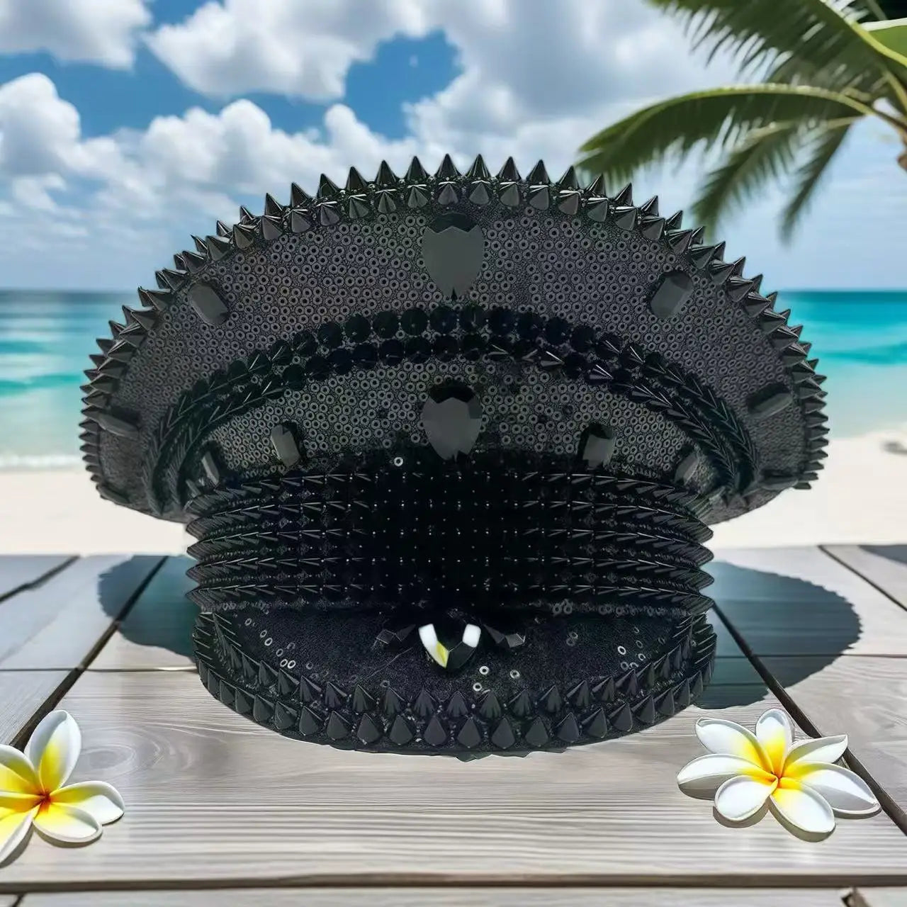 Steampunk Rhinestone Captain Hat
