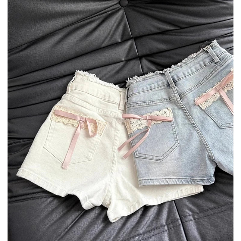 Bow Denim Shorts