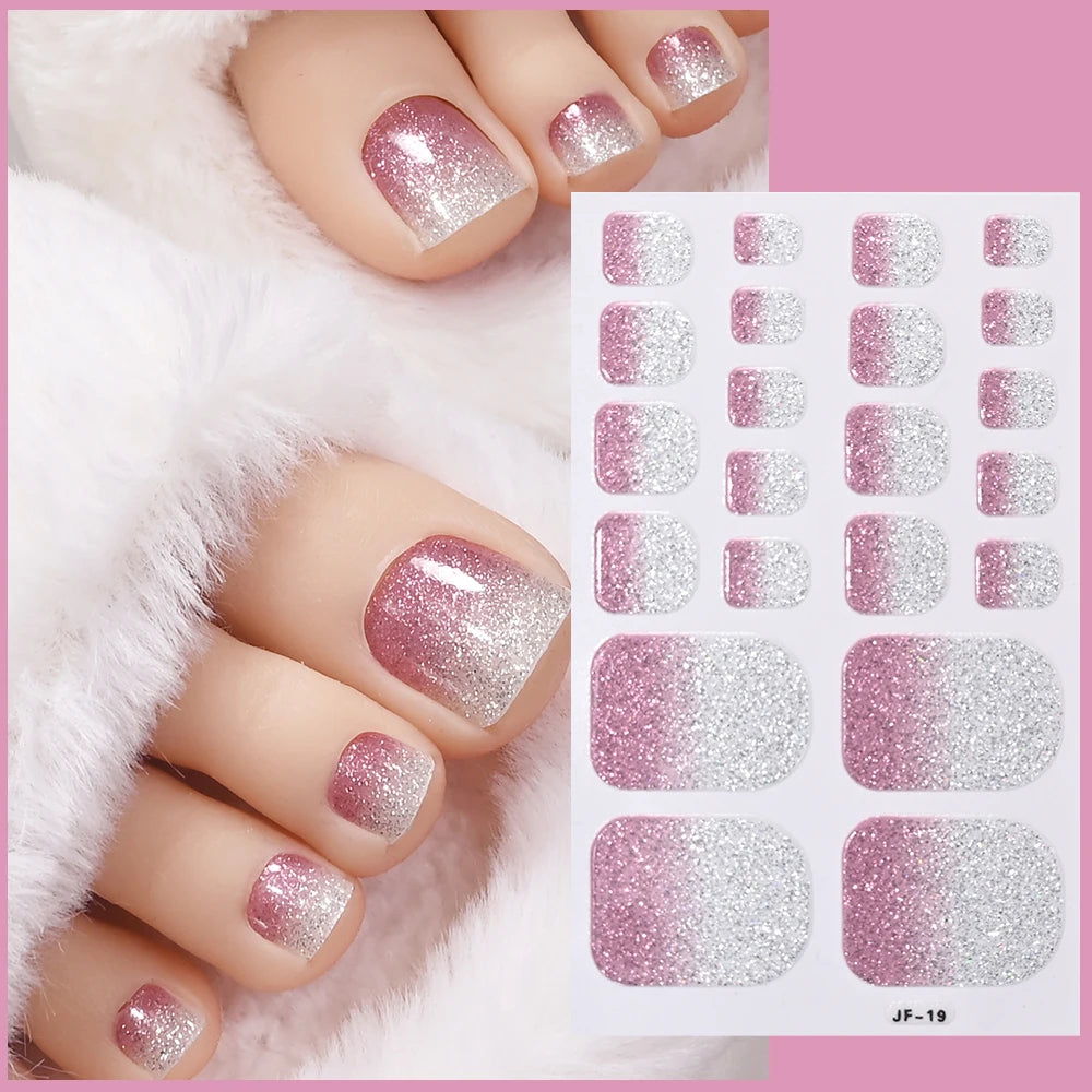 1 set 110 tips Shine Glitter Toenail Stickers