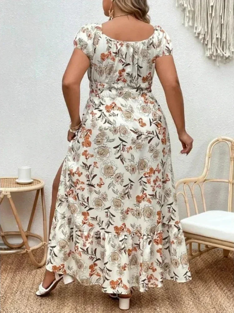 Flower Casual Long Party Dress
