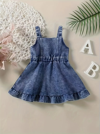 ベビーガールズ デニム ロンパースドレス 乳児 バックレス オーバーオール 衣類 キッズ ファッション アウトフィット ベビーガールズ 衣類