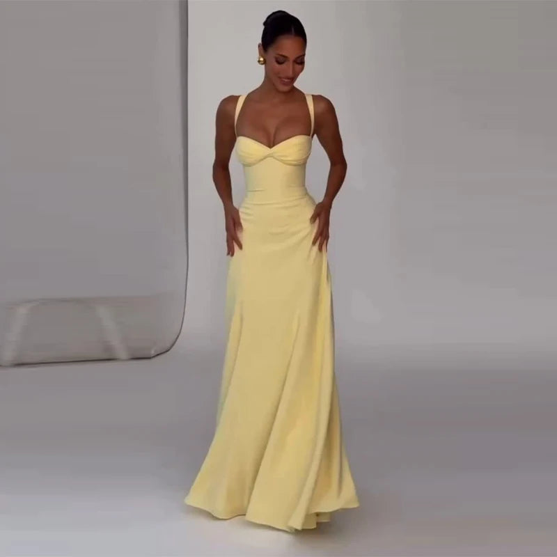 Pleated Split Long Dress
