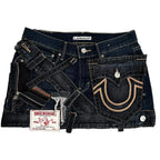 Reconstructed Denim Patchwork Mini Skirt