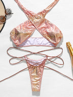 Pautakii Snake Skin Mini Micro Thong Bikini