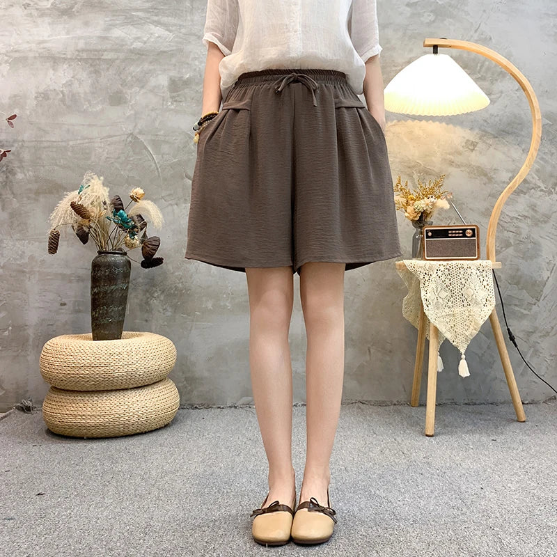 Waist Wide-Leg Shorts