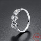 925 Sterling Silver Heart Moissanite Ring