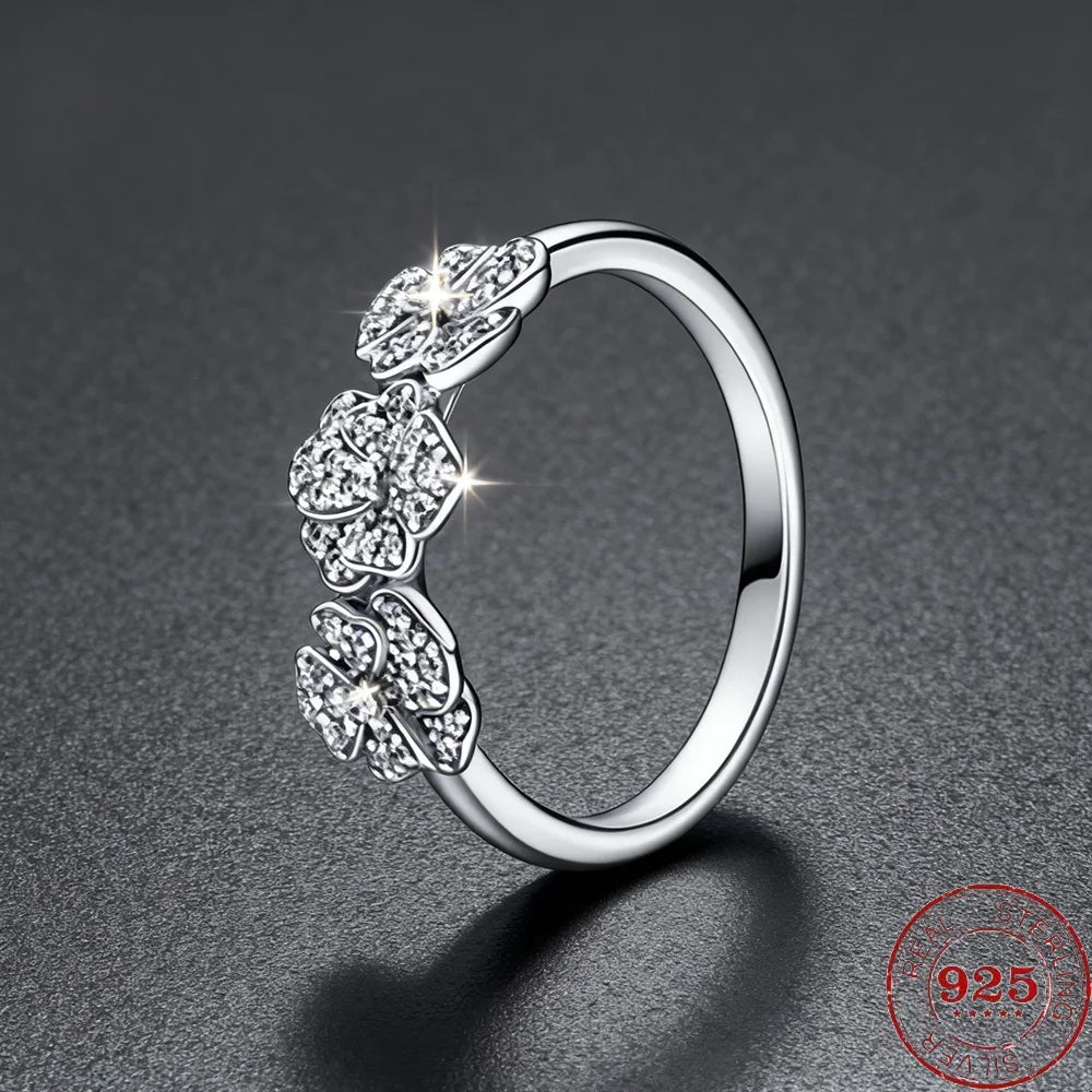 925 Sterling Silver Heart Moissanite Ring