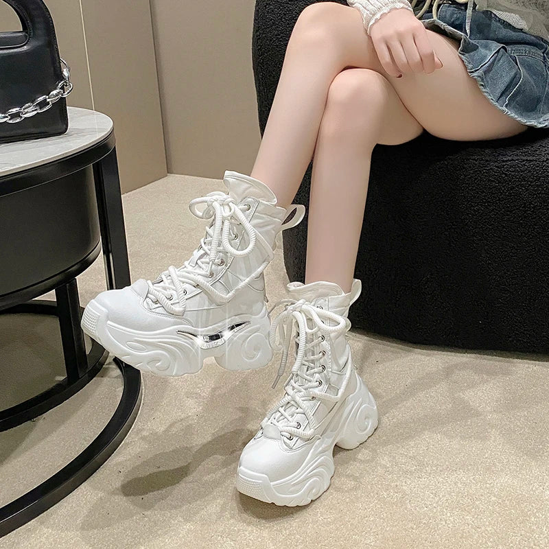 Ankle Chunky High Platform Breathable Sneakers