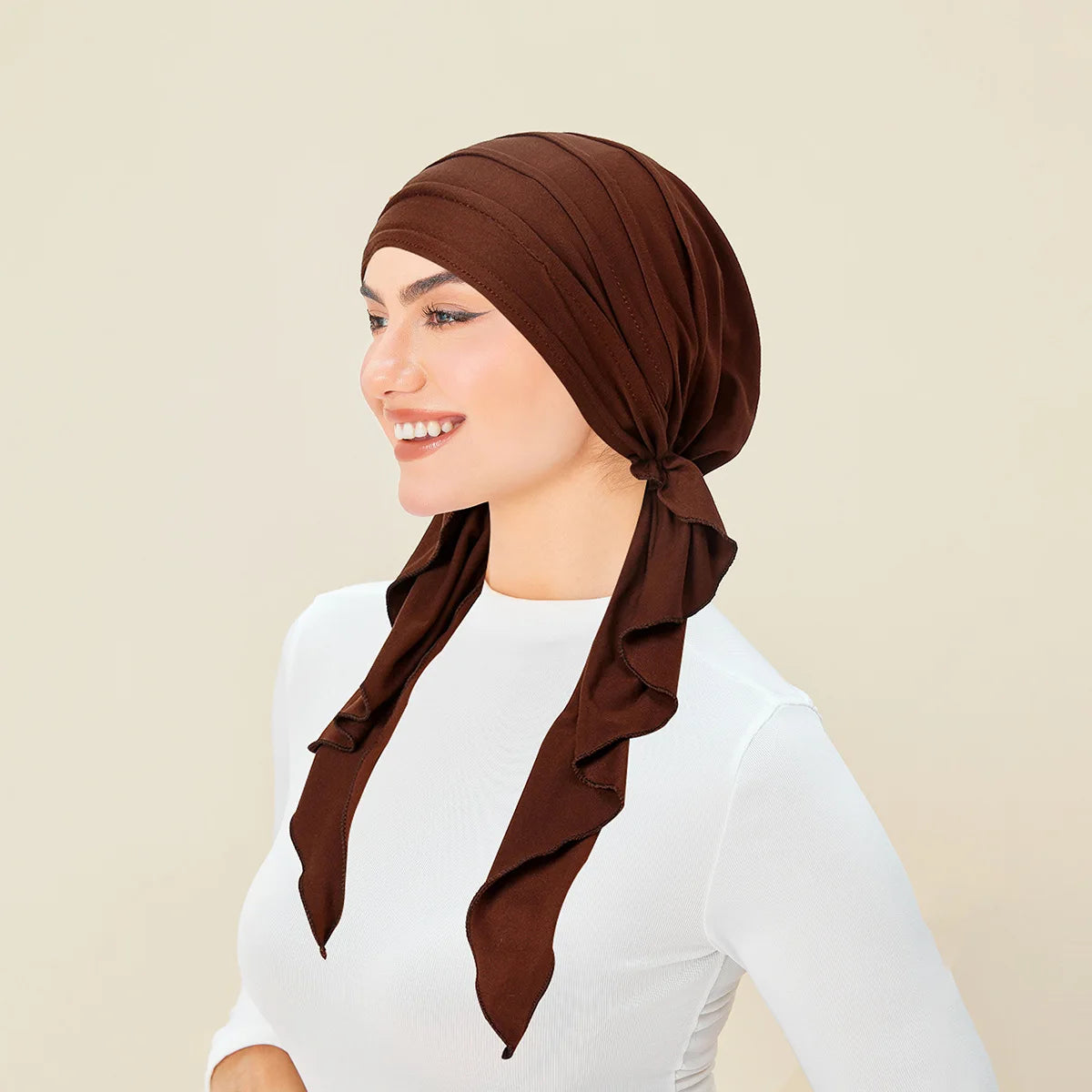 Shiny Glitter Elastic Solid Color Pre-Tied Hijabs Wrap Head Scarf Muslim Turban Bonnet for Women Inner Hat Turbantes Caps Mujer