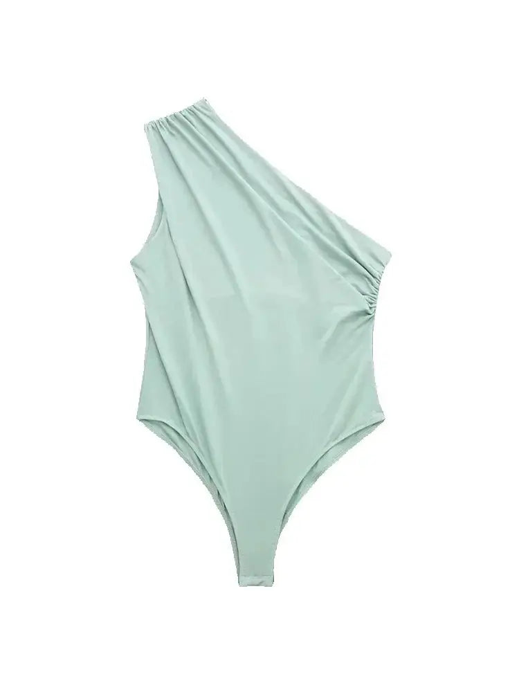 Ruched Asymmetric Bodysuits