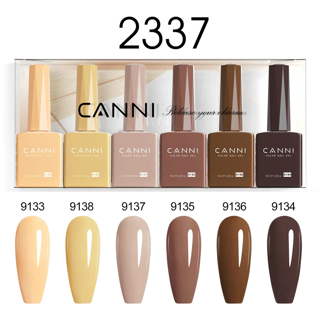 CANNI Nail Gel Polish Set Upgraded HEMA FREE Summer Nails Smooth Texture Ultra Gloss Top Coat Pigmented Gel Soak off UV LED Gel