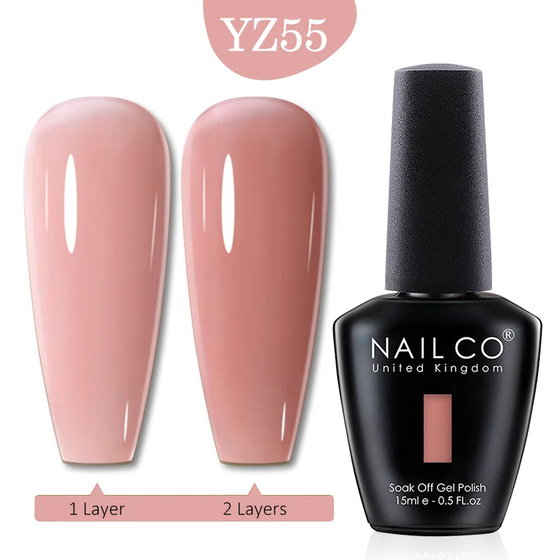 NAILCO 15ml Nail Gel Polish Winter Nude Colors Hybrid Gel Varnish Manicure UV Gel Nail Polish Primer Top Base Coat LED Nails Art