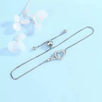 925 Sterling Silver Heart Zircon Bracelet