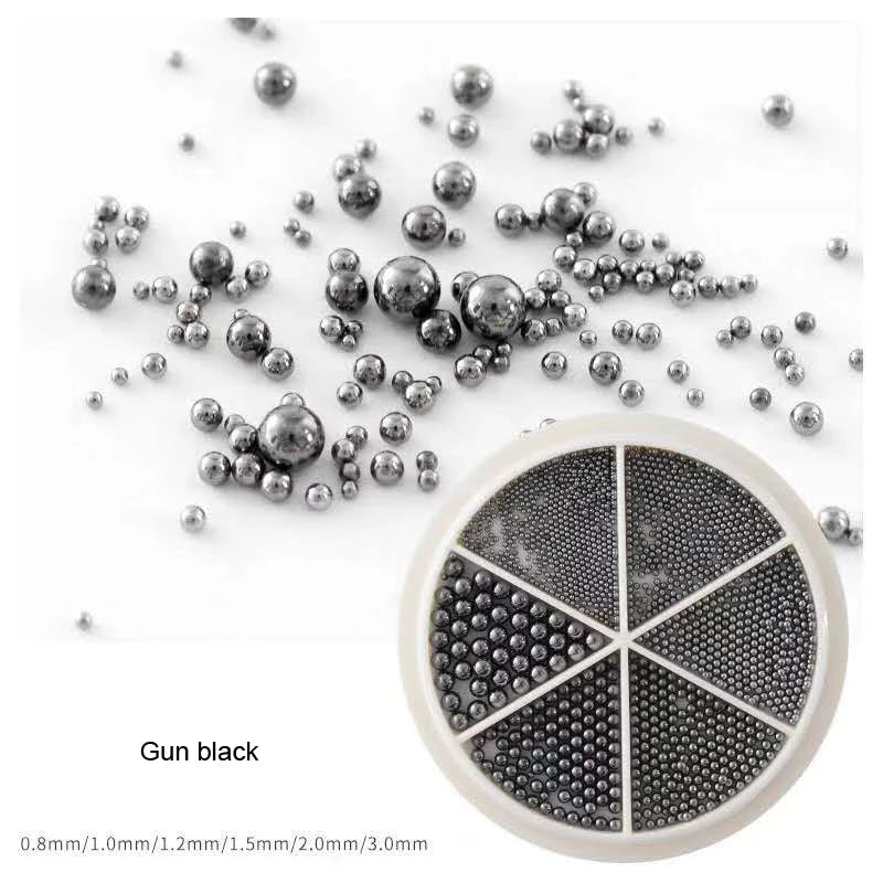 Gold/Silver Stainless Steel Nail Art Beads 3D Mini Alloy Caviar Ball Nail Charm Metal Micro Caviars DIY Nails Jewelry Accessorie