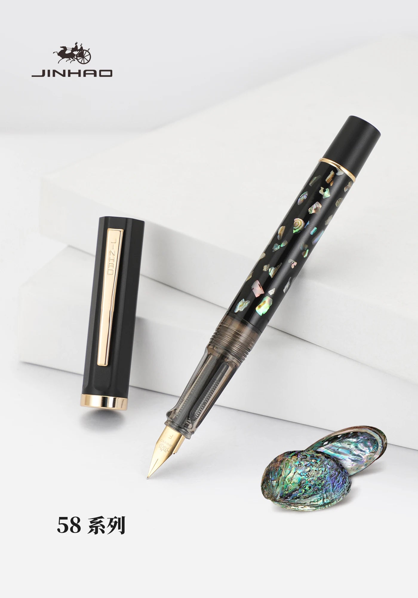 JINHAO 58 Wood / Scrimshaw Fountain Pen Student F EF Nib Ink Pen Calligraphy Pen Stationery School Office Supplies